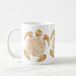 Blume des Lebens / Lebensgefühl - Schildkröte Kaffeetasse