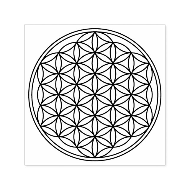 Blume des Lebens / Lebensgefühl - schwarz Permastempel (Design)