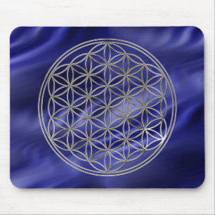 Blume des Lebens / Lebensgefühl - Silber Mousepad