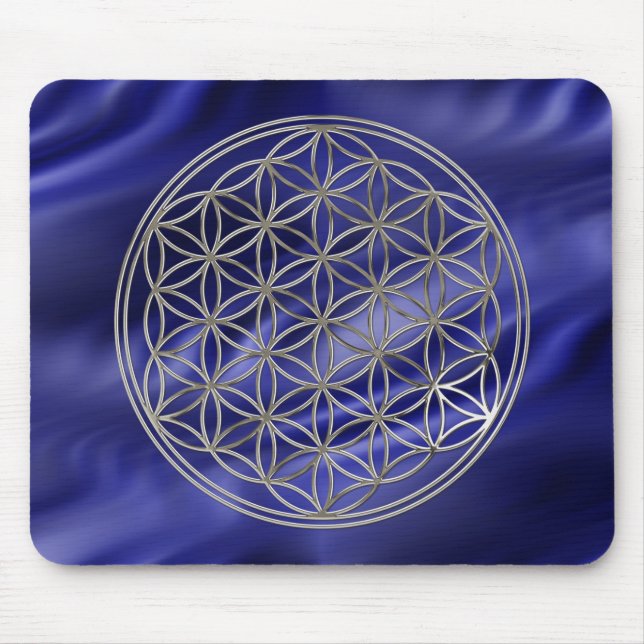 Blume des Lebens / Lebensgefühl - Silber Mousepad (Vorne)
