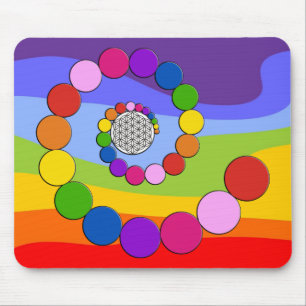 Blume des Lebens / Lebensgefühl - Spiralpunkte Mousepad