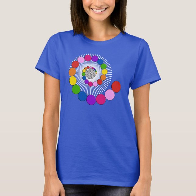 Blume des Lebens / Lebensgefühl - Spiralpunkte T-Shirt (Vorderseite)
