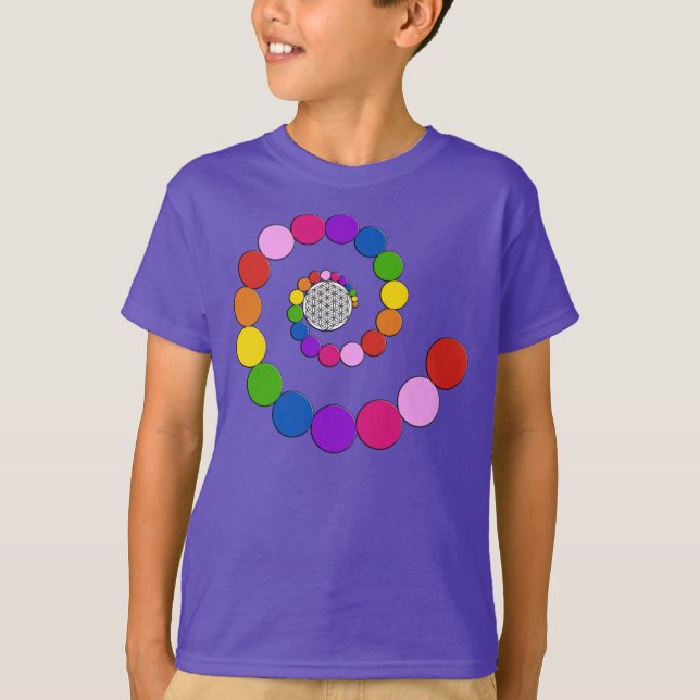 Blume des Lebens / Lebensgefühl - Spiralpunkte T-Shirt (Vorderseite)