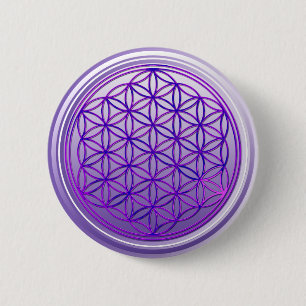 Blume des Lebens / Lebensgefühl - Violett Button