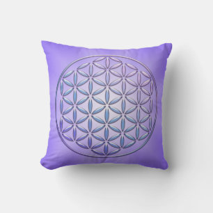 Blume des Lebens / Lebensgefühl - Violett der Brie Kissen