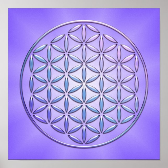 Blume des Lebens / Lebensgefühl - Violett der Brie Poster (Vorne)