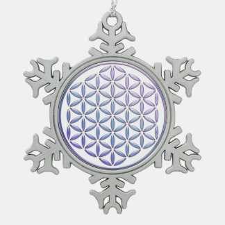 Blume des Lebens / Lebensgefühl - Violett der Brie Schneeflocken Zinn-Ornament