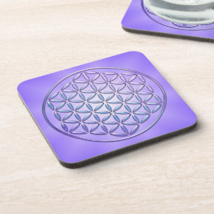 Blume des Lebens / Lebensgefühl - Violett der Brie Untersetzer
