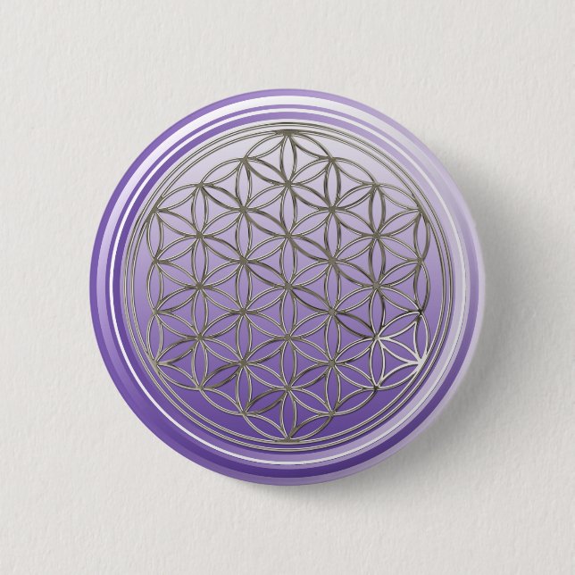 Blume des Lebens / Lebensgefühl - Violett von SILV Button (Vorderseite)