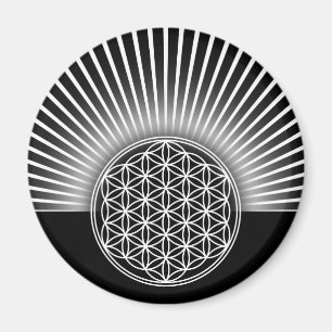 Blume des Lebens / Lebensgefühl - weiße Wohnung Magnet