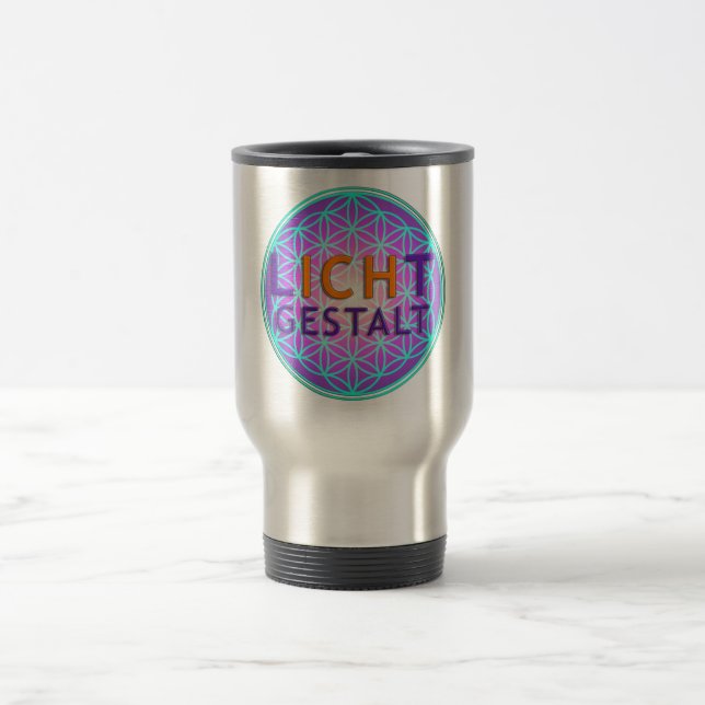 Blume Des Lebens Lichtgestalt Reisebecher (Mittel)
