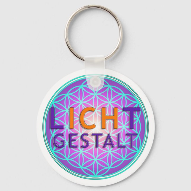 Blume Des Lebens Lichtgestalt Schlüsselanhänger (Vorderseite)