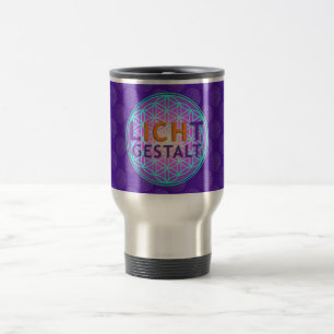 Blume Des Lebens Lichtgestalt violettes Muster Reisebecher