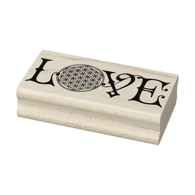 Blume des Lebens - LIEBE, Tätowierung schwarz Gummistempel (Stempel)