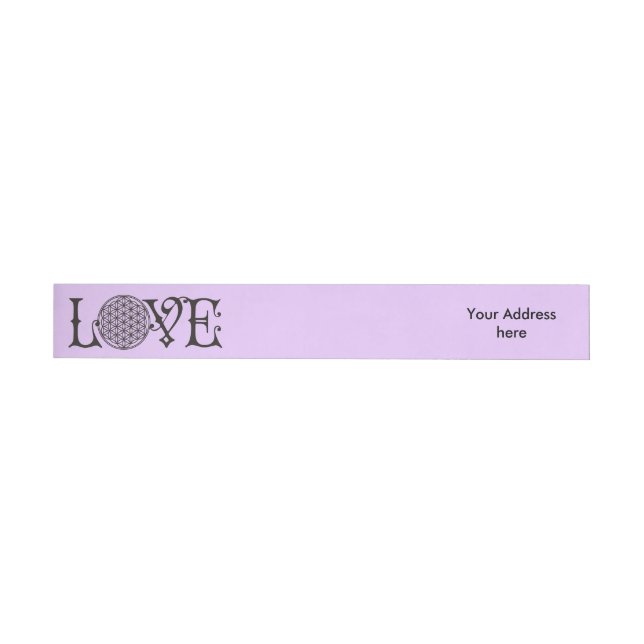 Blume des Lebens - LIEBE, Tätowierung schwarz Rundum-Adressaufkleber (Person)