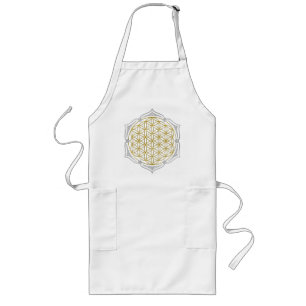 Blume des Lebens - Lotus gold silber Lange Schürze