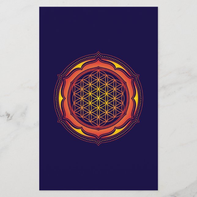 Blume des Lebens, Lotus, Heilige Geometrie, Buddhi Flyer (Vorne)