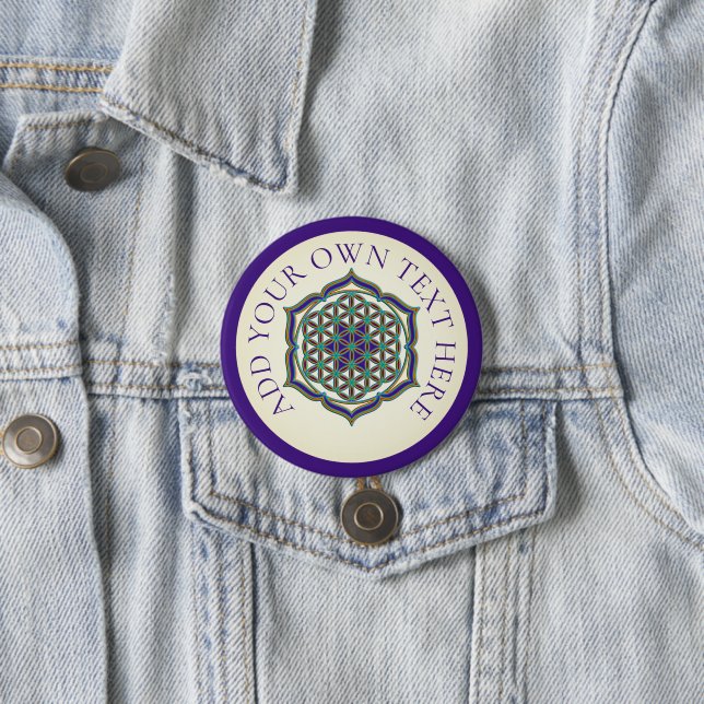 BLUME DES LEBENS - Lotus-Kontur Button (Beispiel)