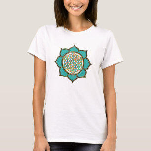 Blume des Lebens Lotus - türkis T-Shirt