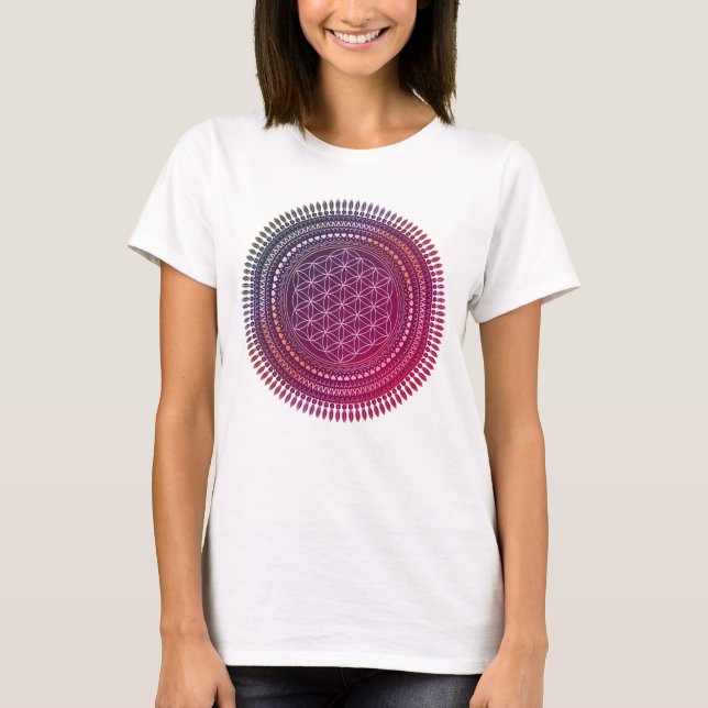 Blume des Lebens - Mandala 3a T-Shirt (Vorderseite)