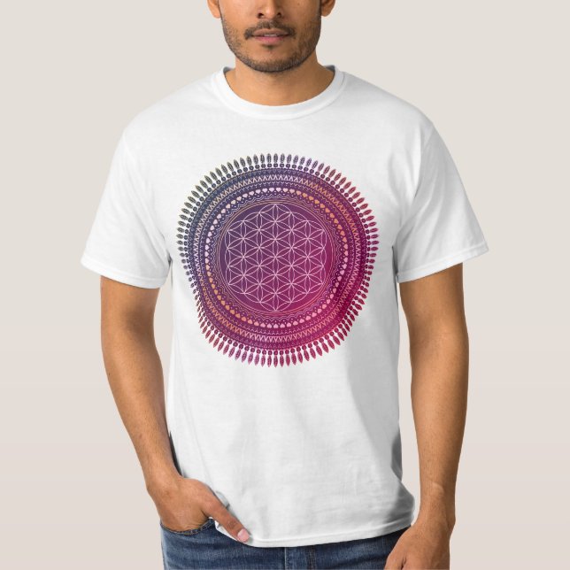 Blume des Lebens - Mandala 3a T-Shirt (Vorderseite)