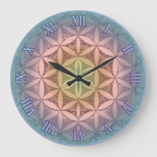 Blume des Lebens Mandala Große Wanduhr