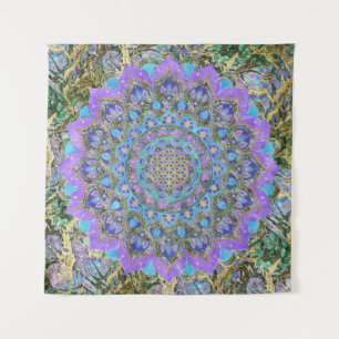 Blume des Lebens - Mandala India-Stil 2 Wandteppich