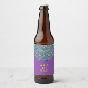 Blume des Lebens - Mandala Indien Stil 1 Bierflaschenetikett