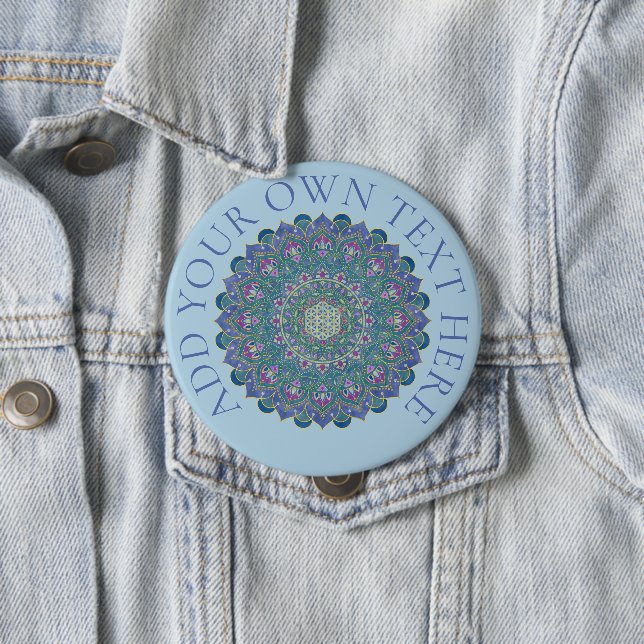Blume des Lebens - Mandala Indien Stil 1 Button (Beispiel)