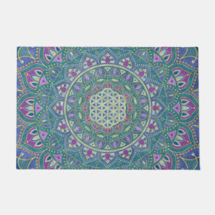 Blume des Lebens - Mandala Indien Stil 1 Fußmatte