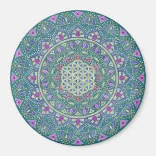 Blume des Lebens - Mandala Indien Stil 1 Magnet