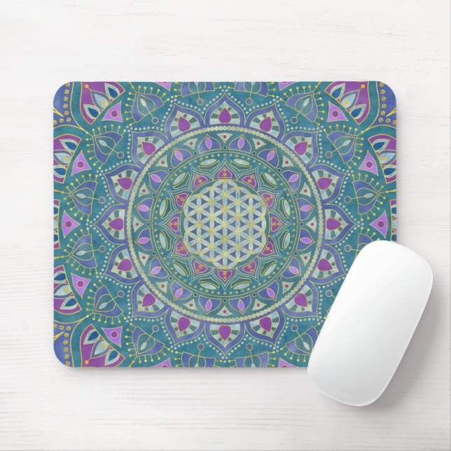 Blume des Lebens - Mandala Indien Stil 1 Mousepad (Mit Mouse)