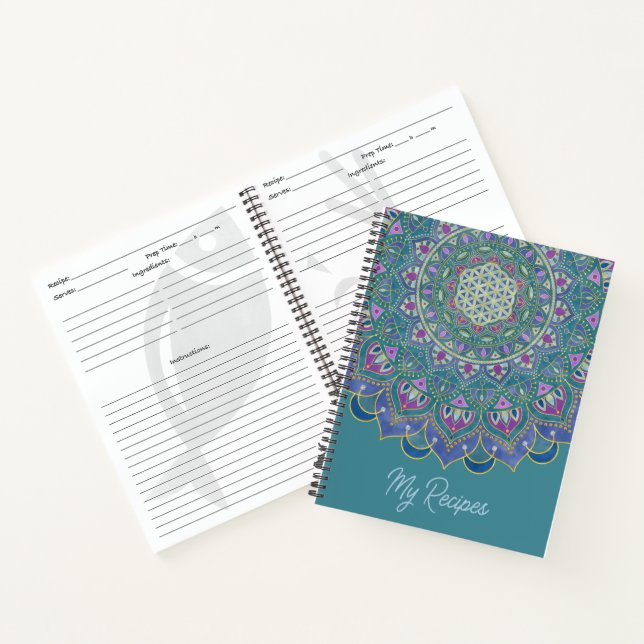 Blume des Lebens - Mandala Indien Stil 1 Notizbuch (Innenseite)