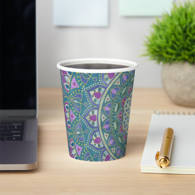 Blume des Lebens - Mandala Indien Stil 1 Pappbecher (InSitu)