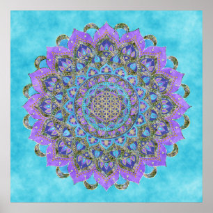Blume des Lebens - Mandala Indien Stil 1 Poster