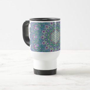 Blume des Lebens - Mandala Indien Stil 1 Reisebecher