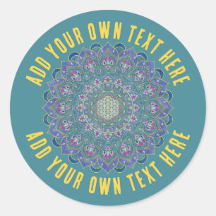 Blume des Lebens - Mandala Indien Stil 1 Runder Aufkleber