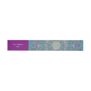 Blume des Lebens - Mandala Indien Stil 1 Rundum-Adressaufkleber