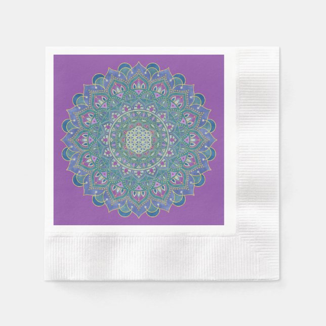Blume des Lebens - Mandala Indien Stil 1 Serviette (Vorderseite)