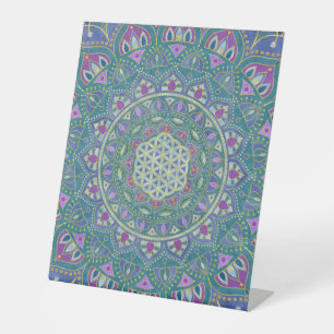Blume des Lebens - Mandala Indien Stil 1 Sockelschild