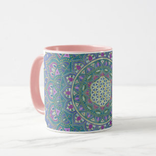 Blume des Lebens - Mandala Indien Stil 1 Tasse