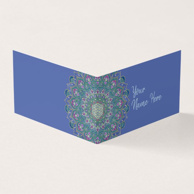 Blume des Lebens - Mandala Indien Stil 1 Visitenkarten (Vorderseite)