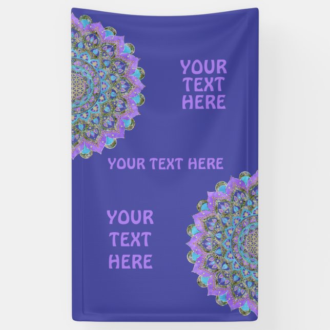 Blume des Lebens - Mandala Indien Stil 2 Banner (Vertikal)