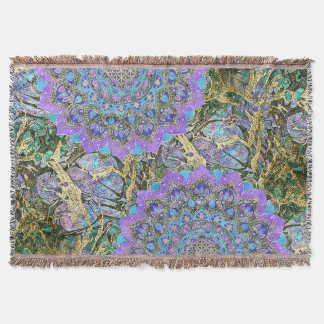 Blume des Lebens - Mandala Indien Stil 2 Decke (Vorderseite)