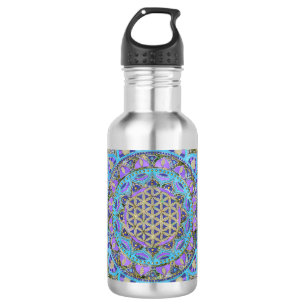 Blume des Lebens - Mandala Indien Stil 2 Edelstahlflasche