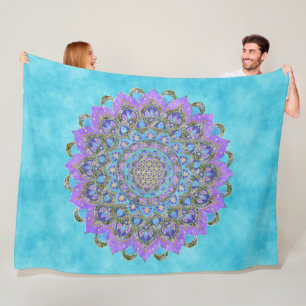 Blume des Lebens - Mandala Indien Stil 2 Fleecedecke