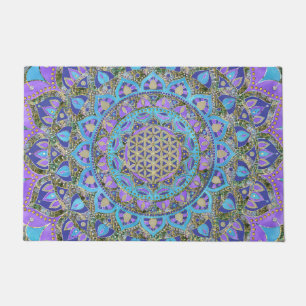 Blume des Lebens - Mandala Indien Stil 2 Fußmatte