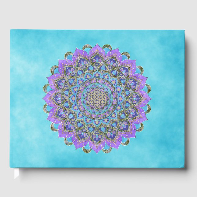 Blume des Lebens - Mandala Indien Stil 2 Gästebuch (Vorderseite)