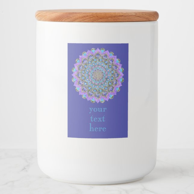 Blume des Lebens - Mandala Indien Stil 2 Lebensmitteletikett (Vorderseite)