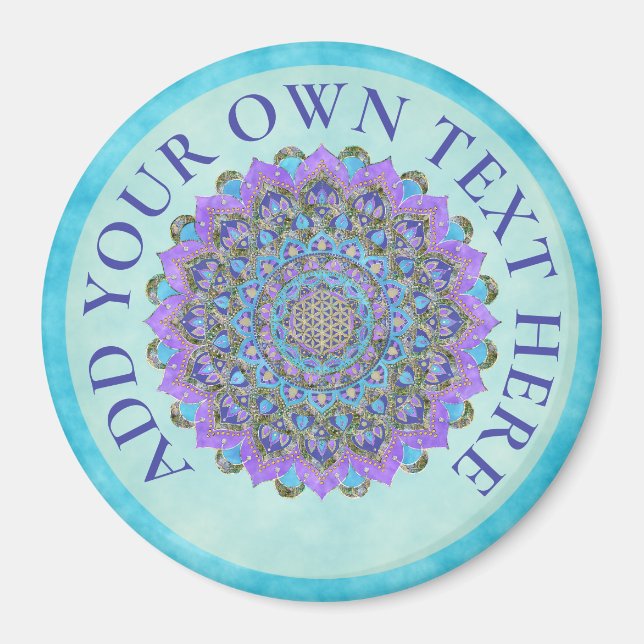 Blume des Lebens - Mandala Indien Stil 2 Magnet (Vorne)